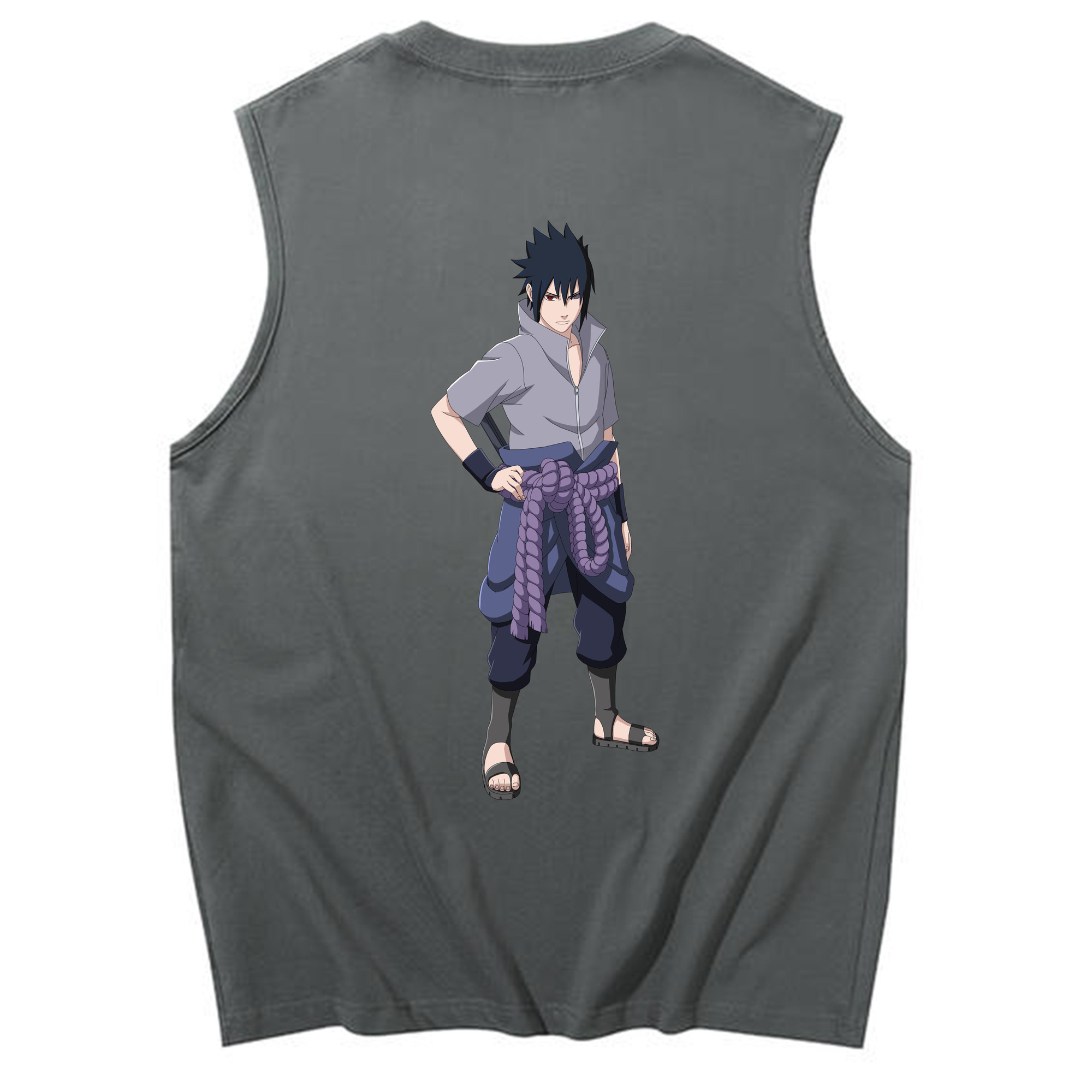 （画像用） NARUTO -ナルト- うちは サスケ Uchiha Sasuke コットン100％タンクトップ（背面プリント）